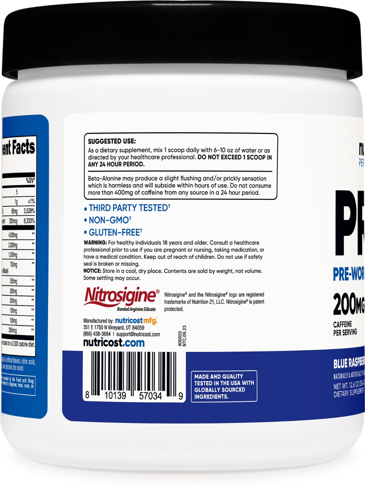Nutricost Pre-Workout Complex Powder (Blue Raspberry) 30 Serivings