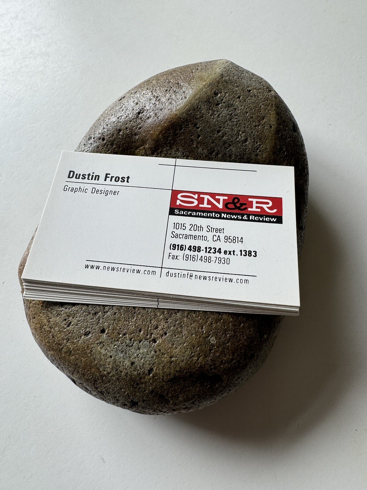 Nice Natural Glazed River Rock Business Card Holder American River CA