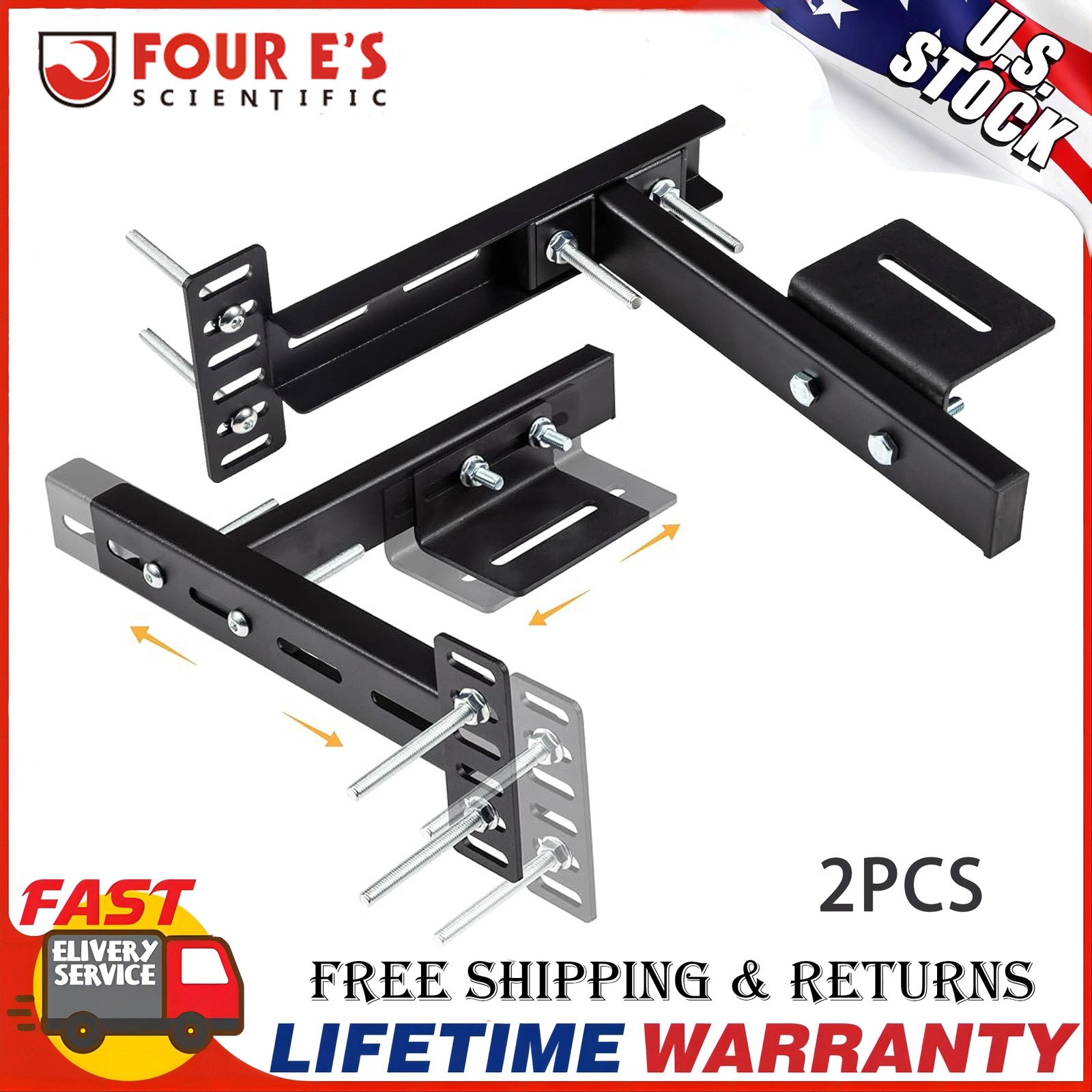 2Pcs Headboard Brackets,Bed Extension Adjustable Universal Brackets Fit Full Bed