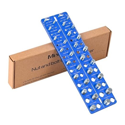 30-in-1 Nut & Bolt Thread Checker – Standard & Metric Thread Gauge Tool with