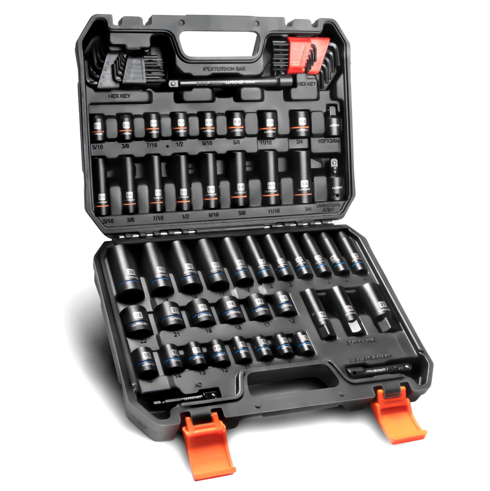 3/8 inch Drive 12 Point Socket Set 71 Piece,SAE(5/16-3/4in) and Metric(8-22mm...