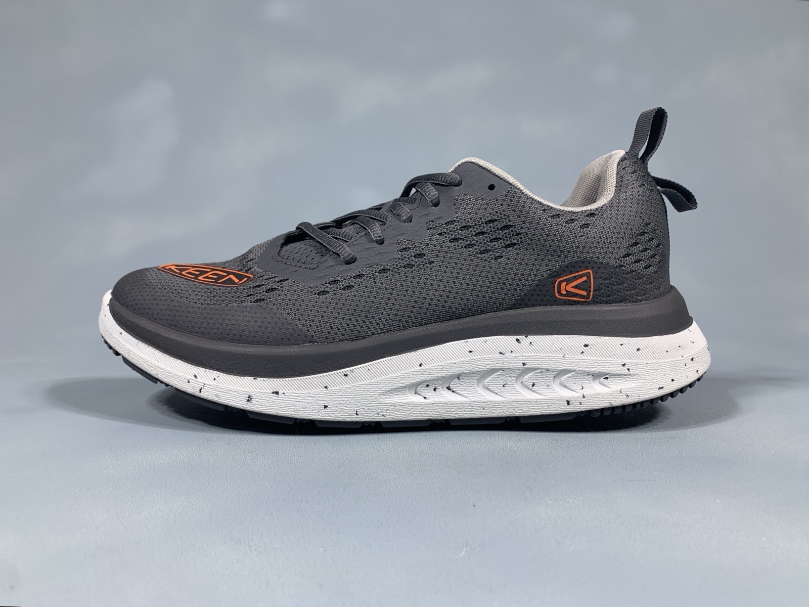 KEEN WK400 Walking Sneaker Shoes Steel Grey Orange 1027470 Men's 11