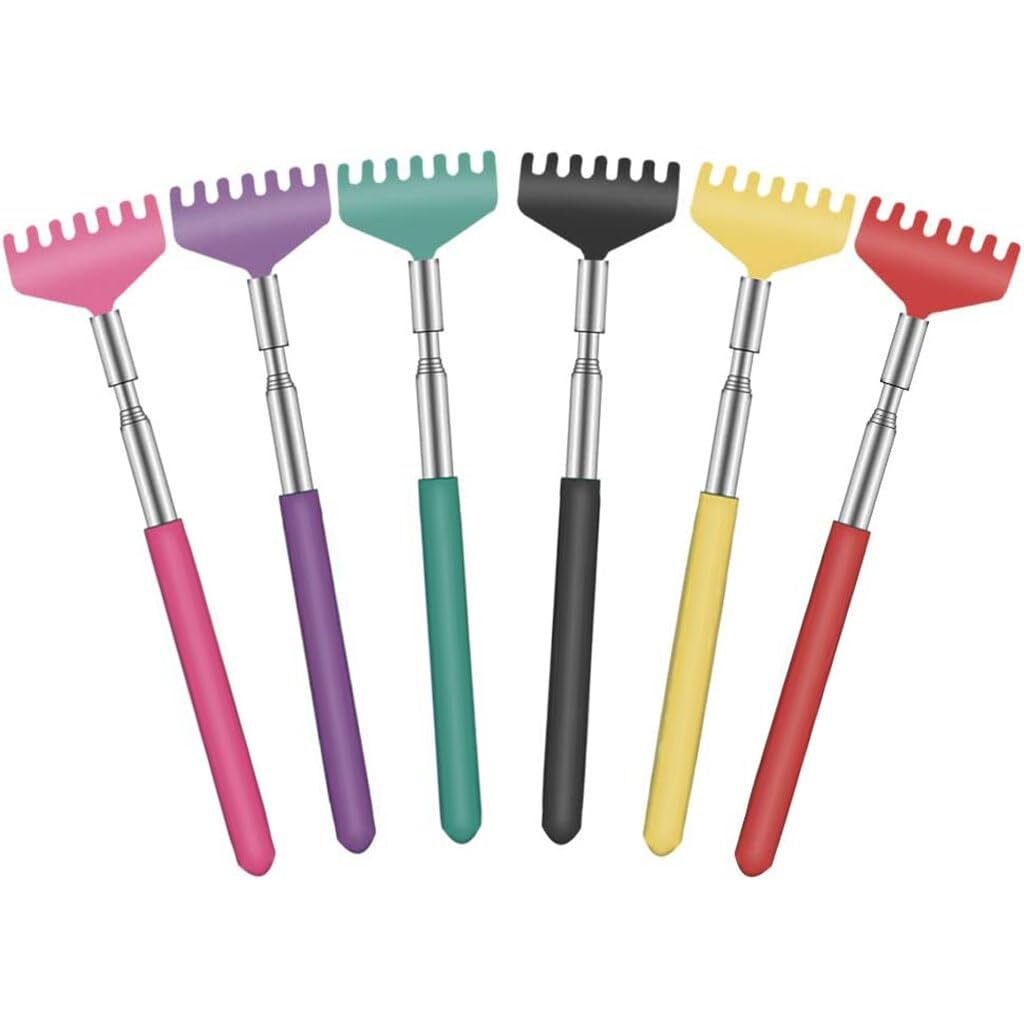 6 Pack Extendable Back Scratcher - Portable Telescoping Metal Back Scratcher