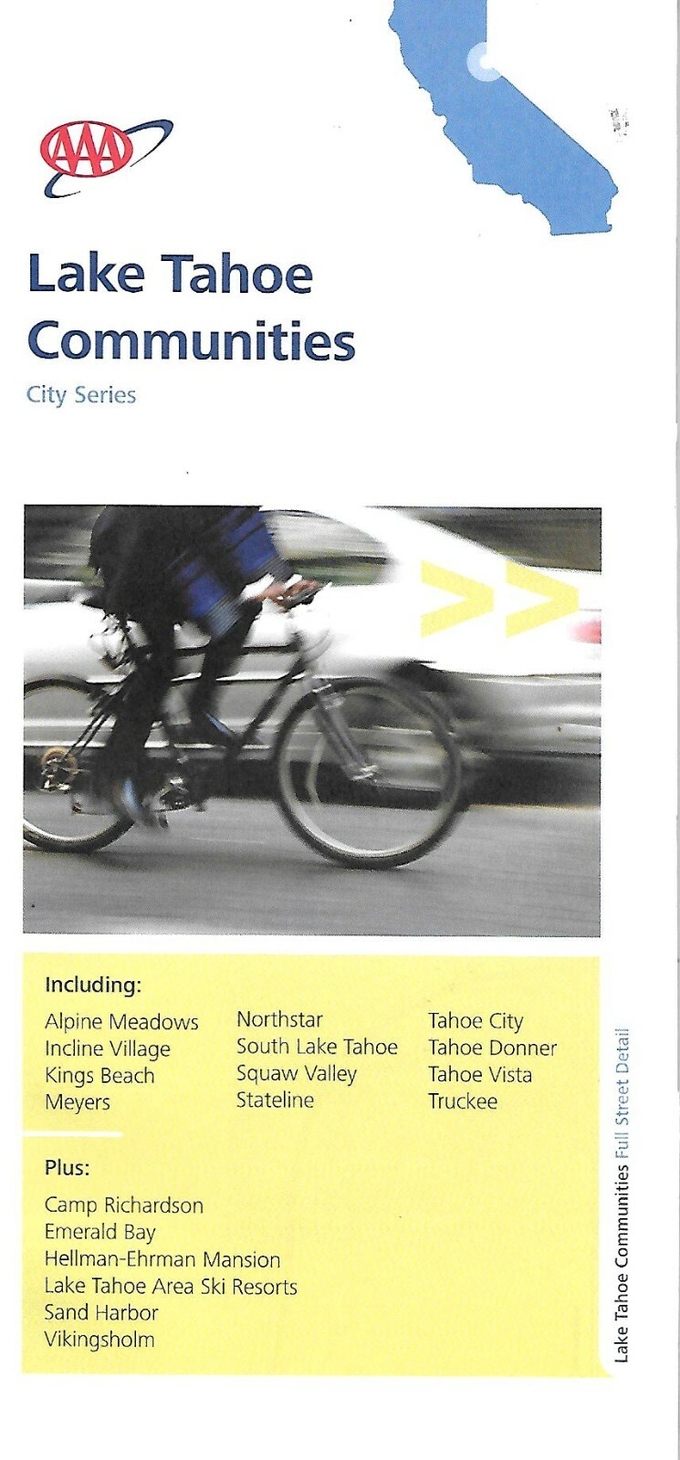 Map of Lake Tahoe & Lake Tahoe Communities, Calif. by AAA Publishing City Series