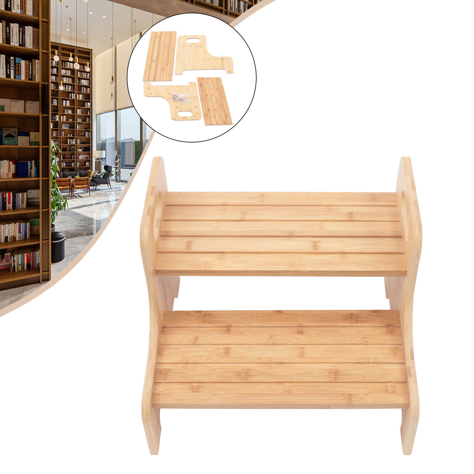 High Beds Bed Steps For Elderly/ Child Two Step Stool Stair Ladder Bath Benches