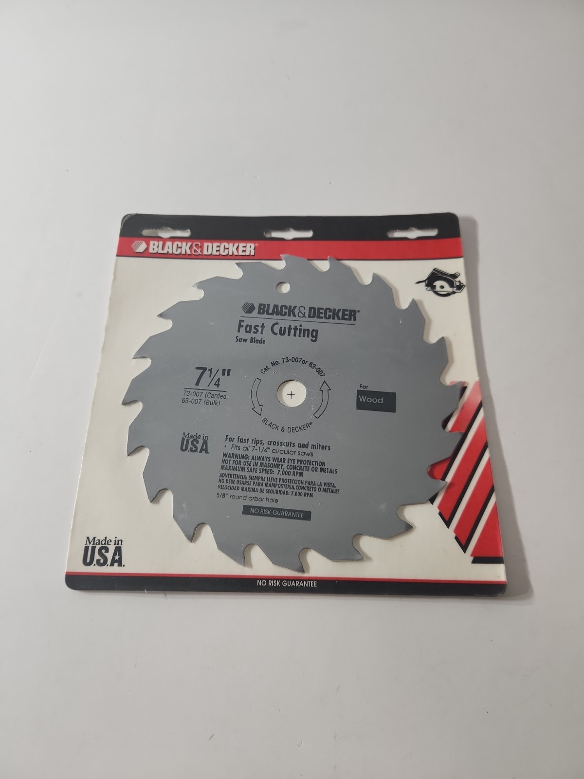 Black & Decker 7-1/4” Fast Cutting Wood Saw Blade, USA, New.