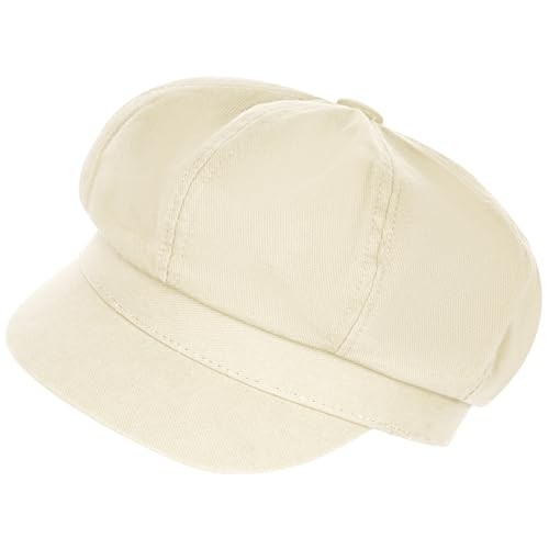 Newsboy Hats for Women - Classic 8-Panel Cabbie Hat with Adjustable 7 5/8 Beige