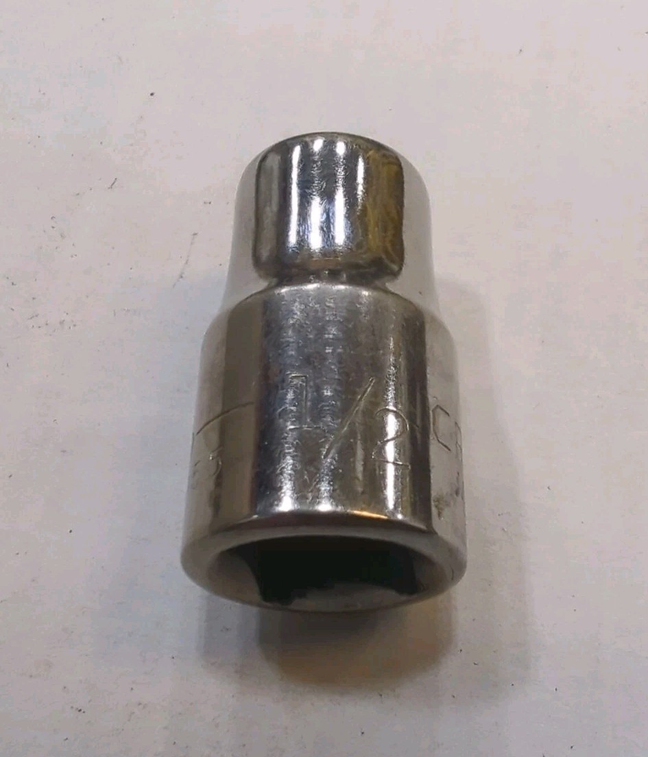 Craftsman G USA 1/2” Socket SAE 1/2" 6 Pt Shallow Good Condition 44055