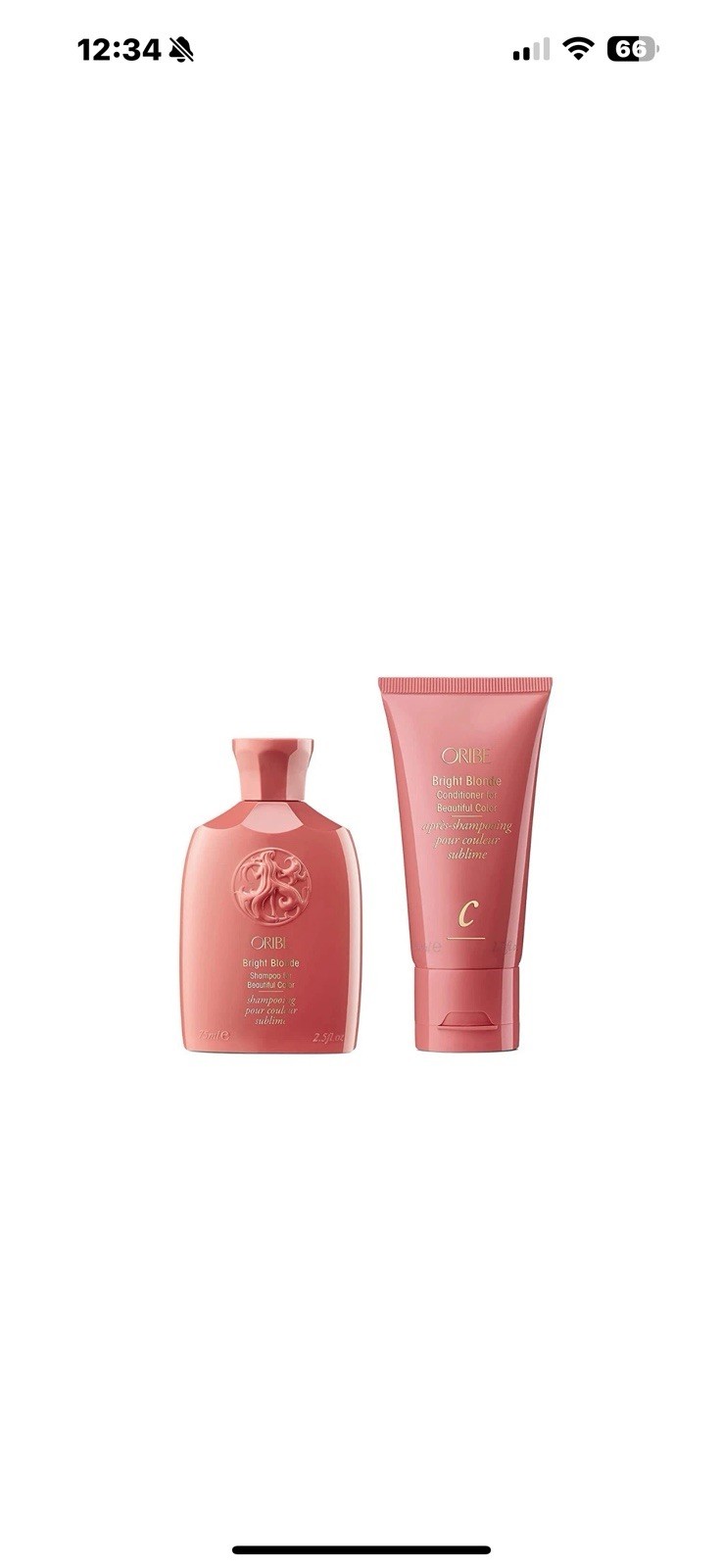 Oribe Bright Blonde Shampoo for Beautiful Color & Conditioner Travel Set new