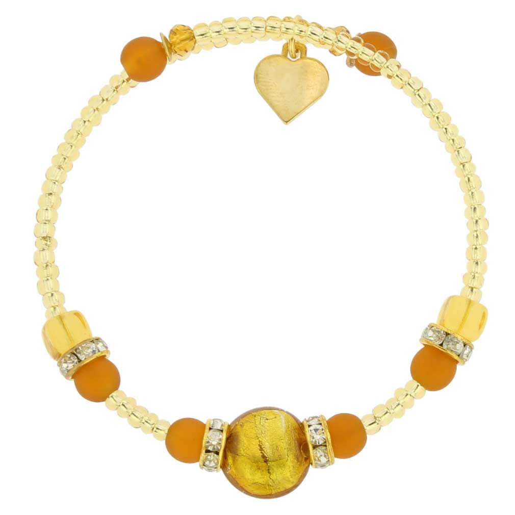 GlassOfVenice Carino Murano Glass Bracelet - Golden Brown