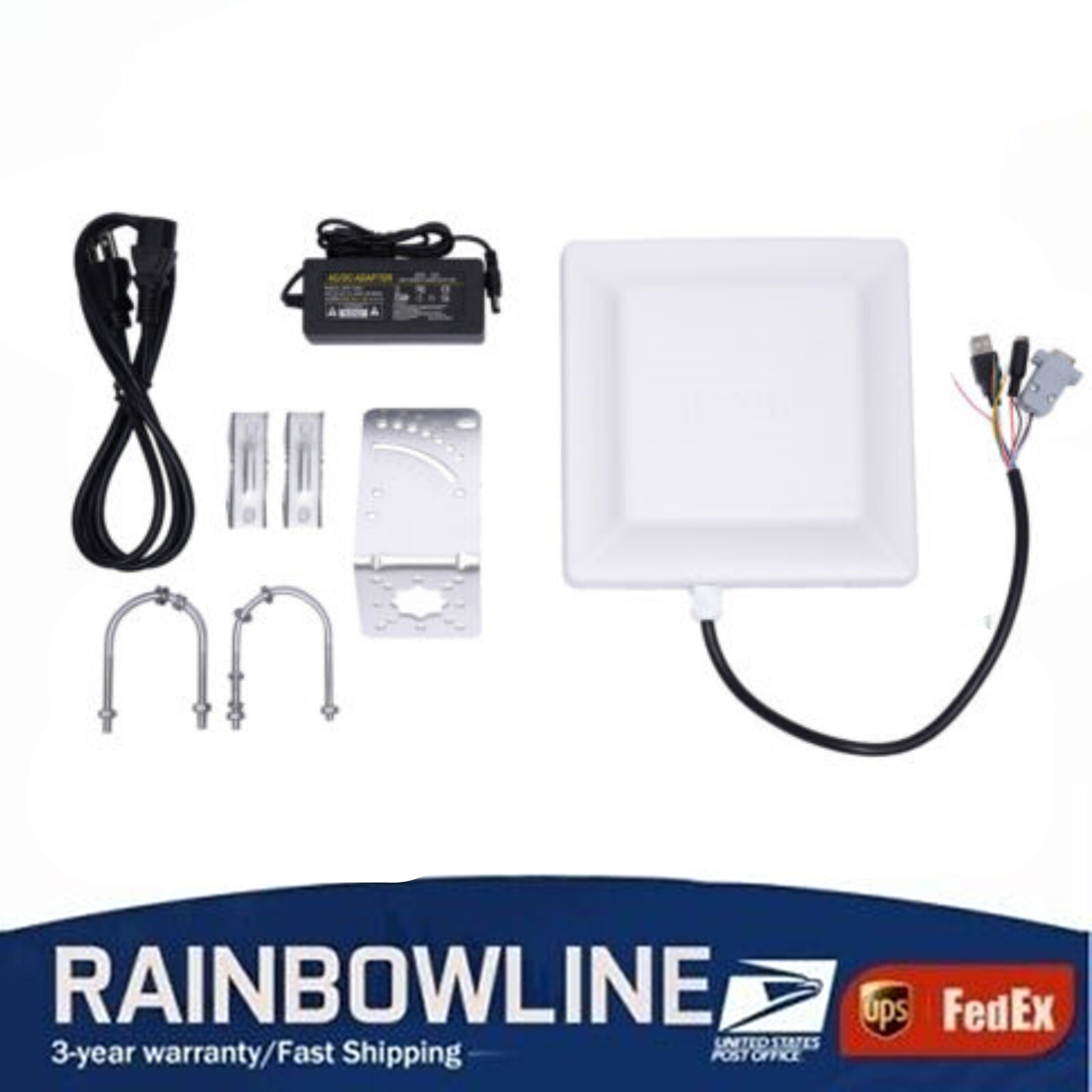UHF Middle Range Integrated RFID Card Reader Adjustable 30dbm 6m-8m 8dbi Antenna