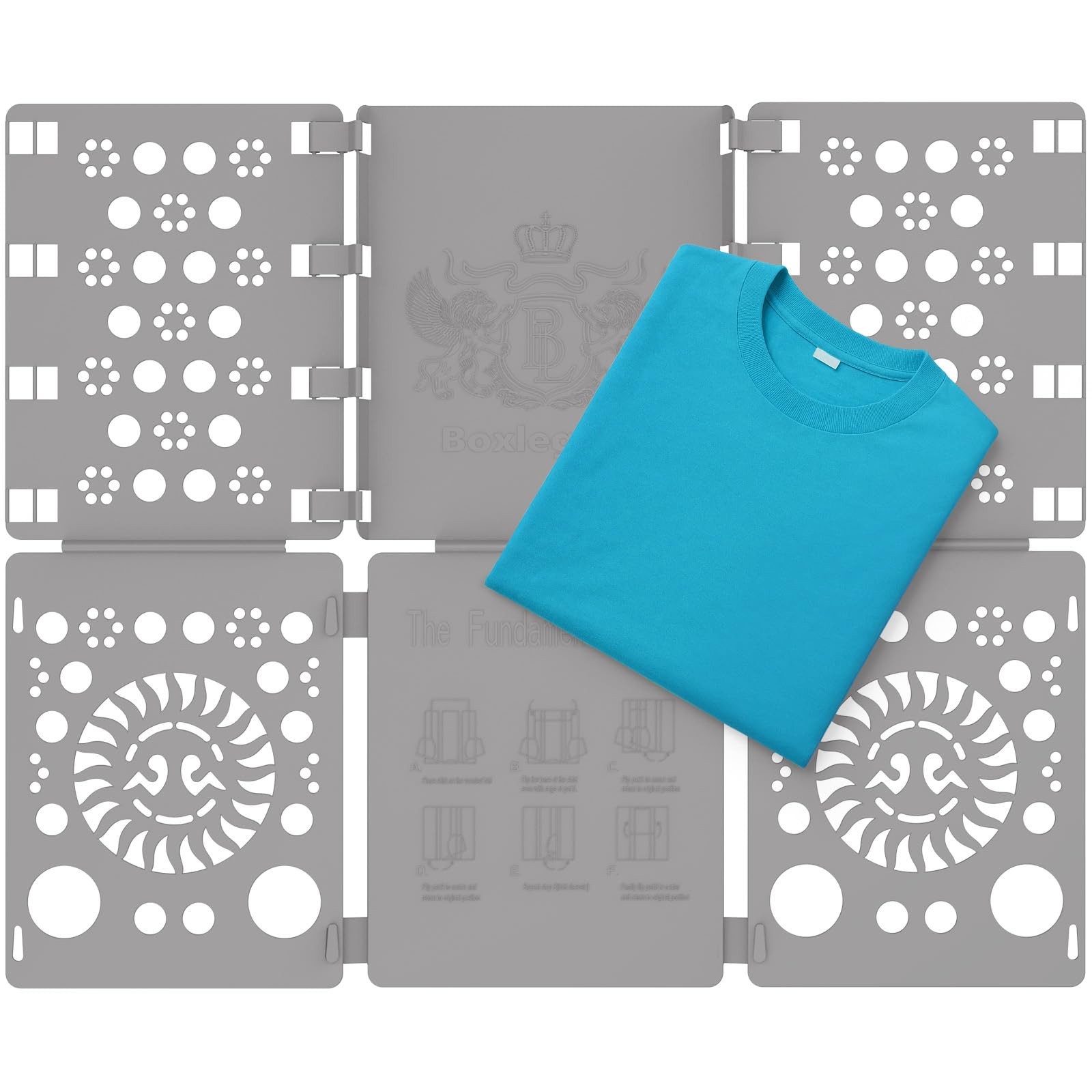 V3 Shirt Folding Board T Shirts Clothes Folder Durable Plastic Laundry Gray