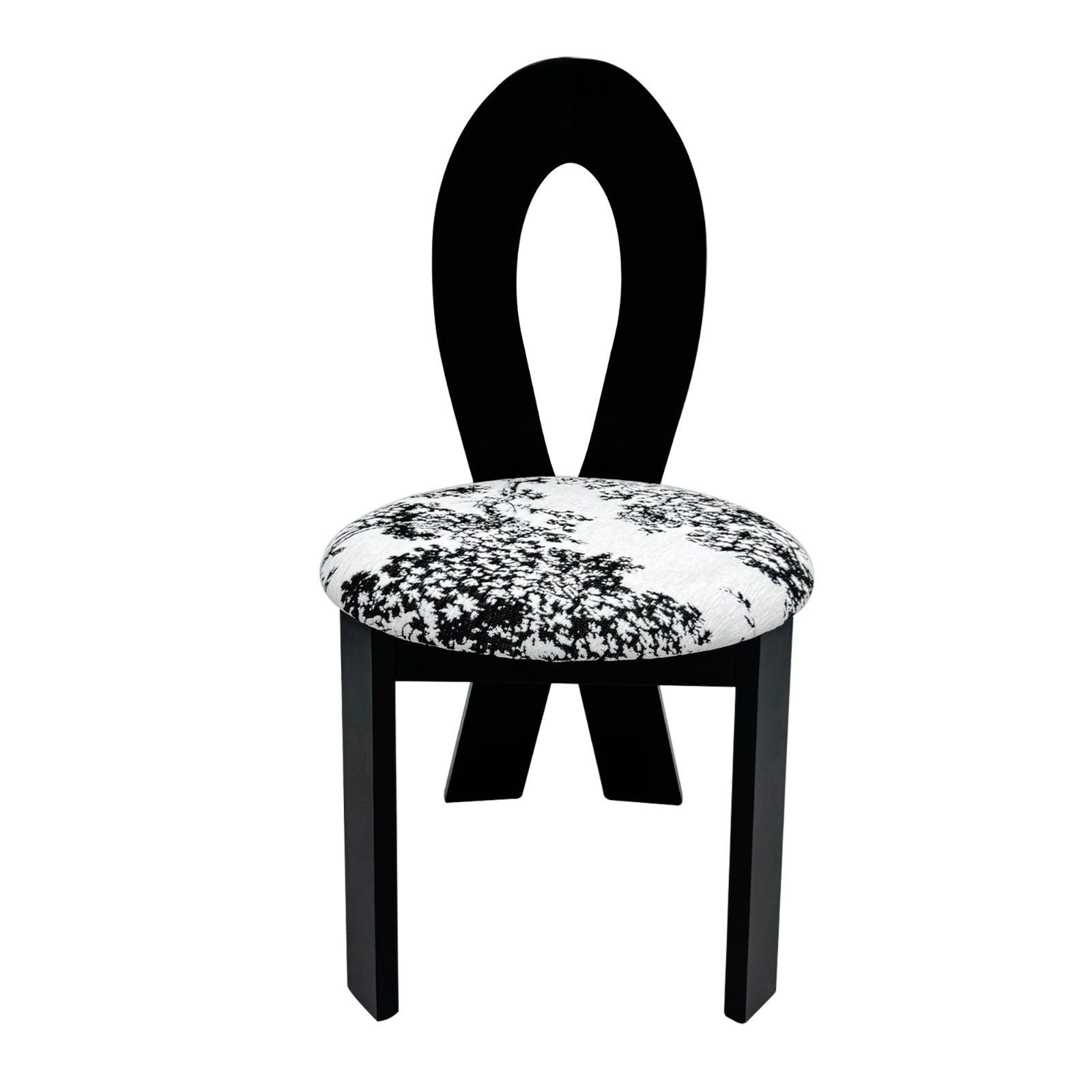 2Pcs Dining Chairs Key-Design Home Chair Linen Upholstered Dining Chairs Black