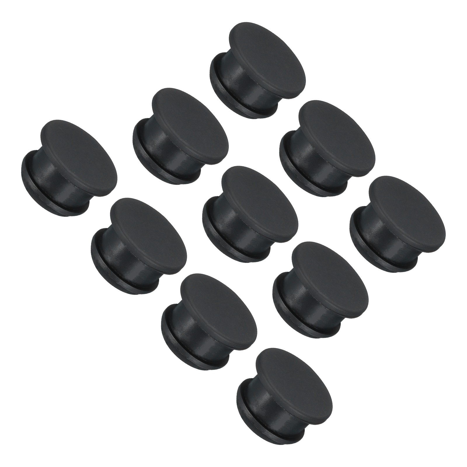 10pcs Silicone Hole Plugs Flush Type Panel Round Hole Plugs 13mm Diameter Black