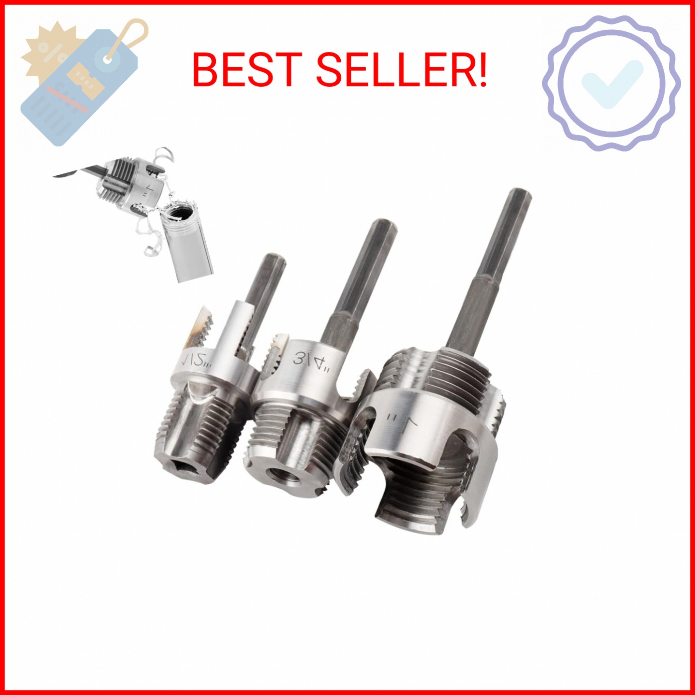 3Pcs Integrated Internal & External Pipe Threading Tool, Bestgle Dual-Function P