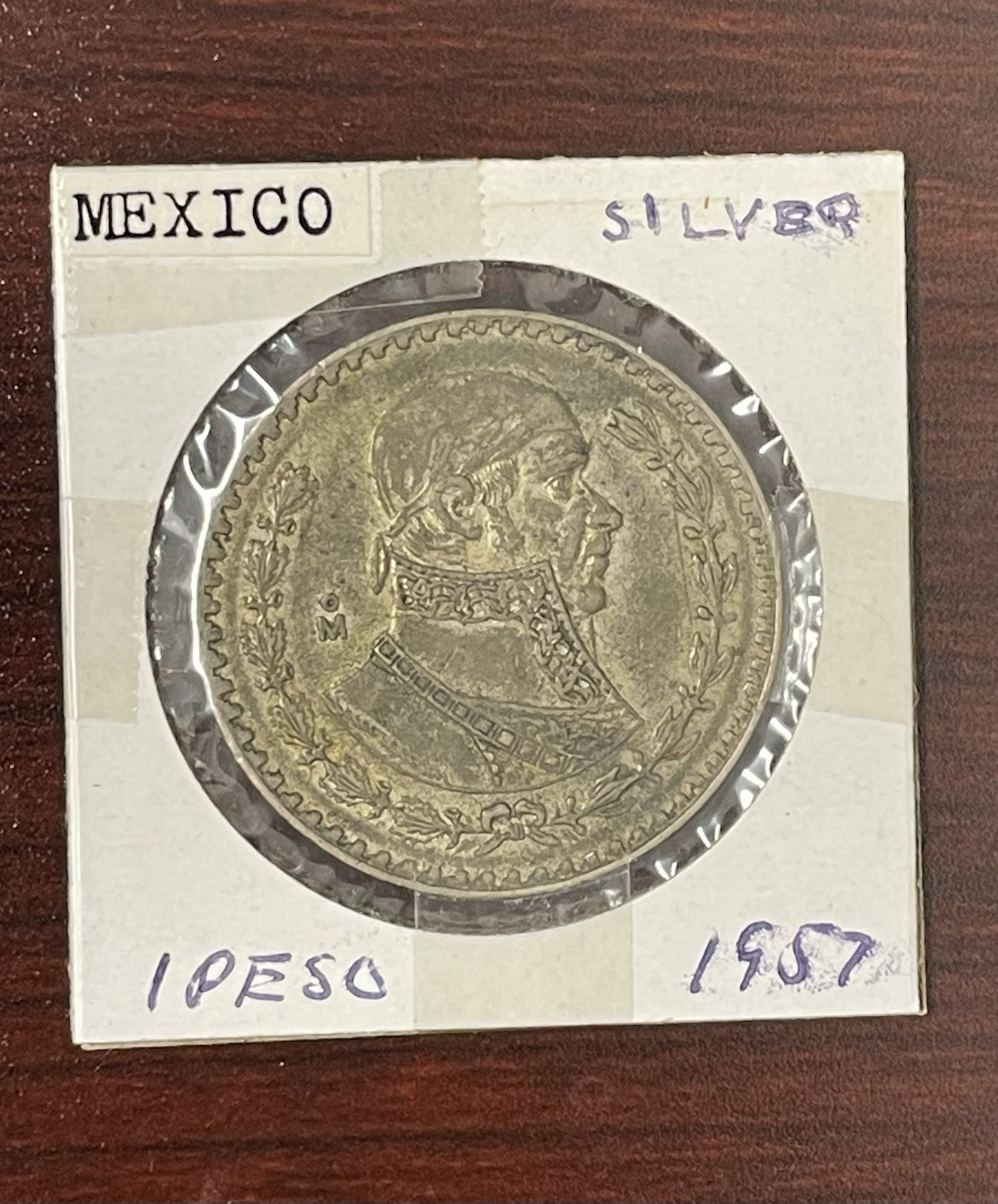 1957 MEXICO ONE PESO COIN - 10% SILVER - NICE ORIGINAL COIN ~