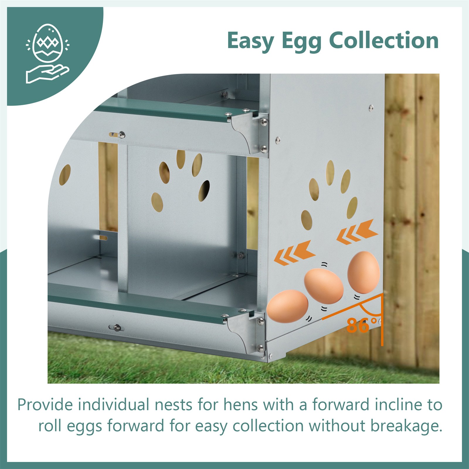 Metal Hens Box 8 Compartment Wall Mount Nesting Box for Chickens Laying Eggs