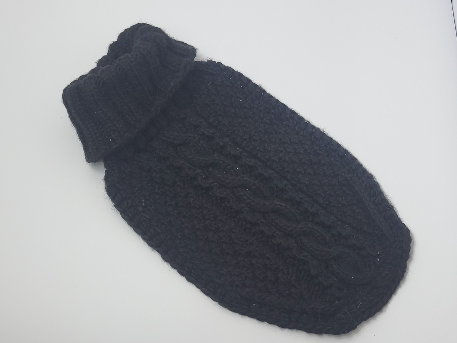 Knitted Collar-Sleeve (Snood) Handmade Black Warm Winter Accessory Made Ukraine