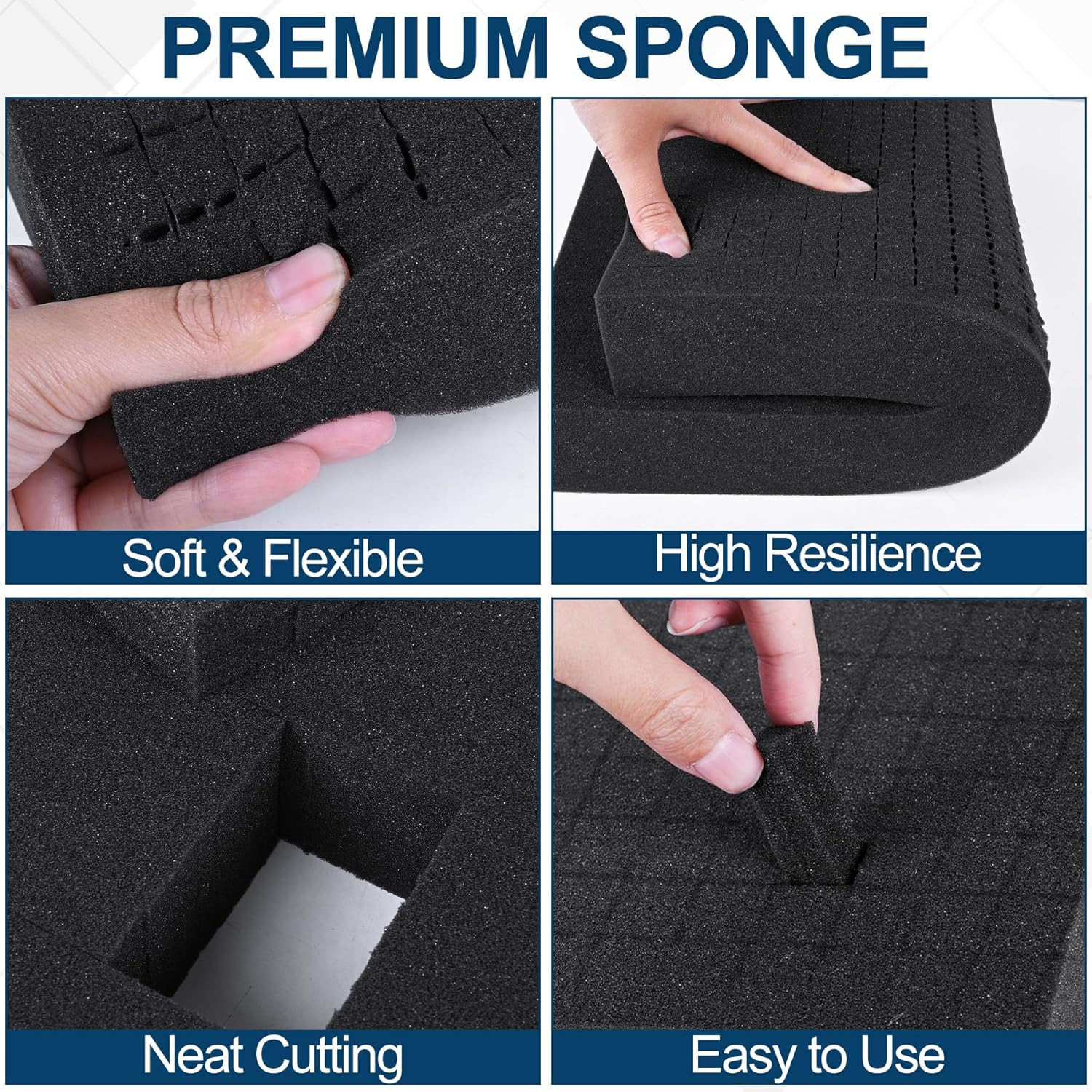 4 Pcs Pick and Pluck Foam Sheets 2 Size Polyurethane Pick Apart Foam Inserts Pad