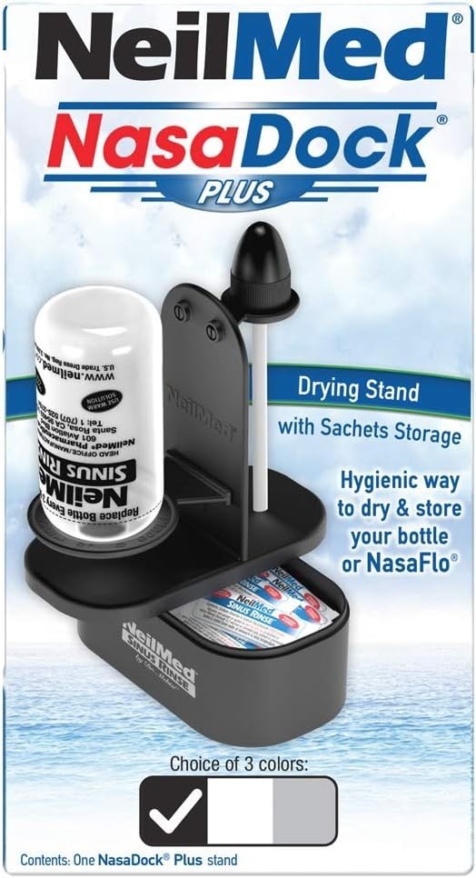 Effortless Assembly NasaDock Plus Stand for Sinus Rinse, Available in Black