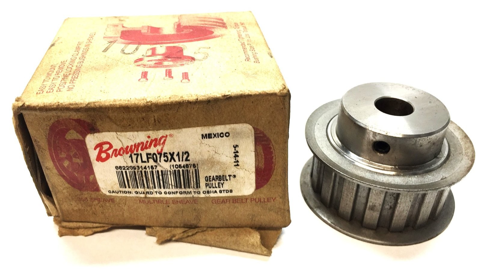 Browning Gearbelt Pulley 17LF075X1/2 NOS
