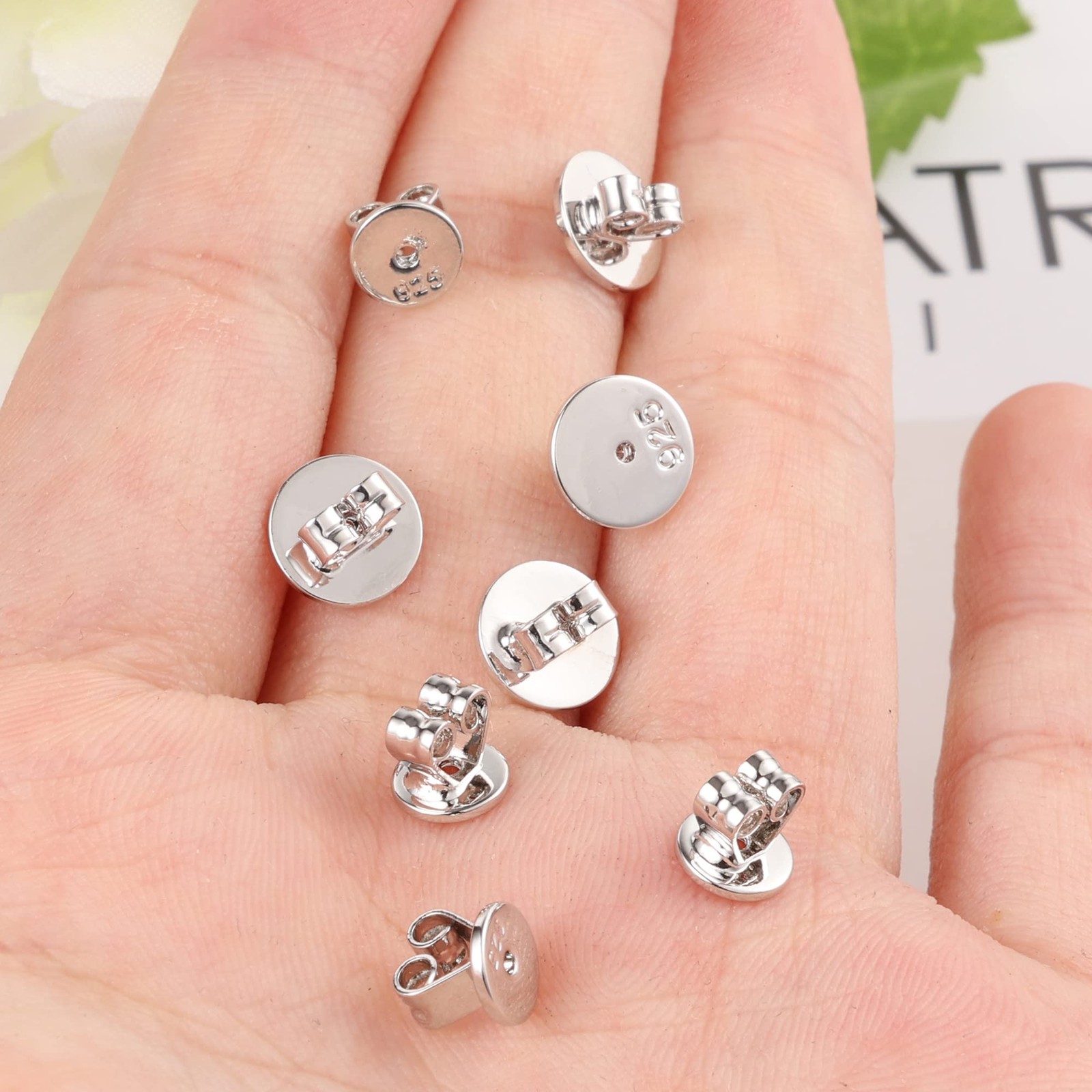 925 Sterling Silver Earring Backs for Studs Hypoallergenic Earring Backs for ...