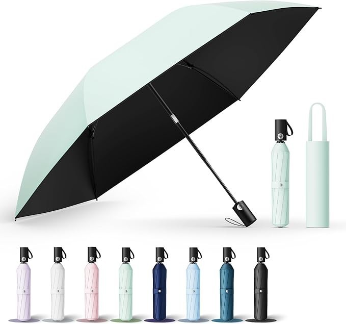 UPEB UV 100% Blackout Umbrella Auto Open Close Ultralight Compact Light Green
