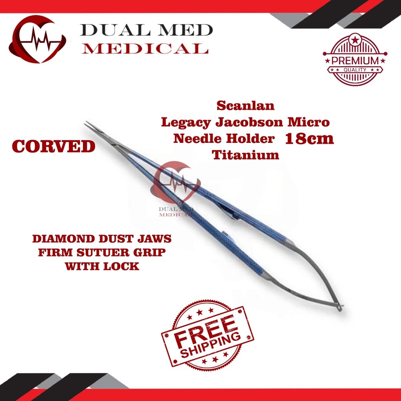 Scanlan Legacy Jacobson Micro Titanium Needle Holder 18cm surgical instruments