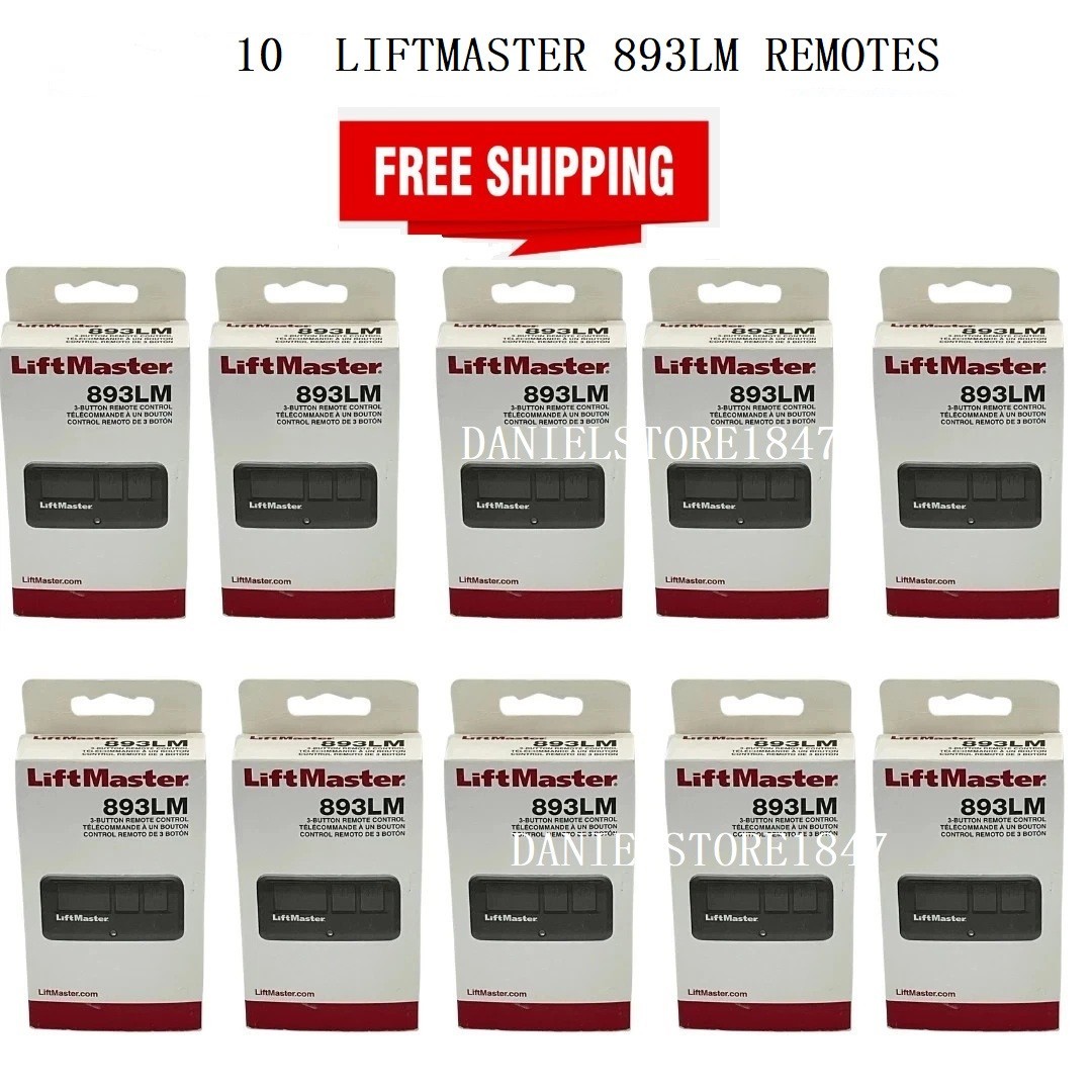 10 Pack LiftMaster 893LM Remotes | Security+ 2.0 Garage Door Opener Controls