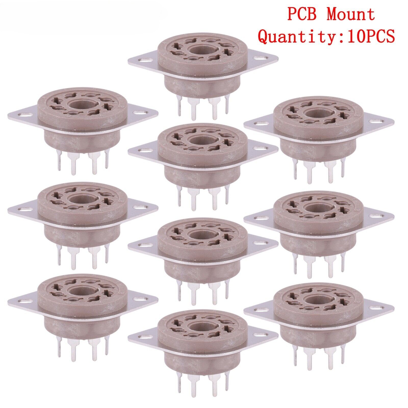 10PCS 8Pin Tube Socket Bakelite For 6550 EL34 KT88 6SN7 6CA7 274B PCB Mount