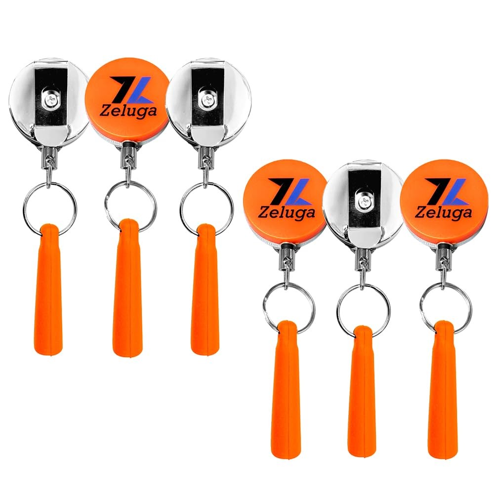 Zeluga 25-514 6pcs Retractable Pull Pen Pencil Holder with 26'' Steel Pull Wi...