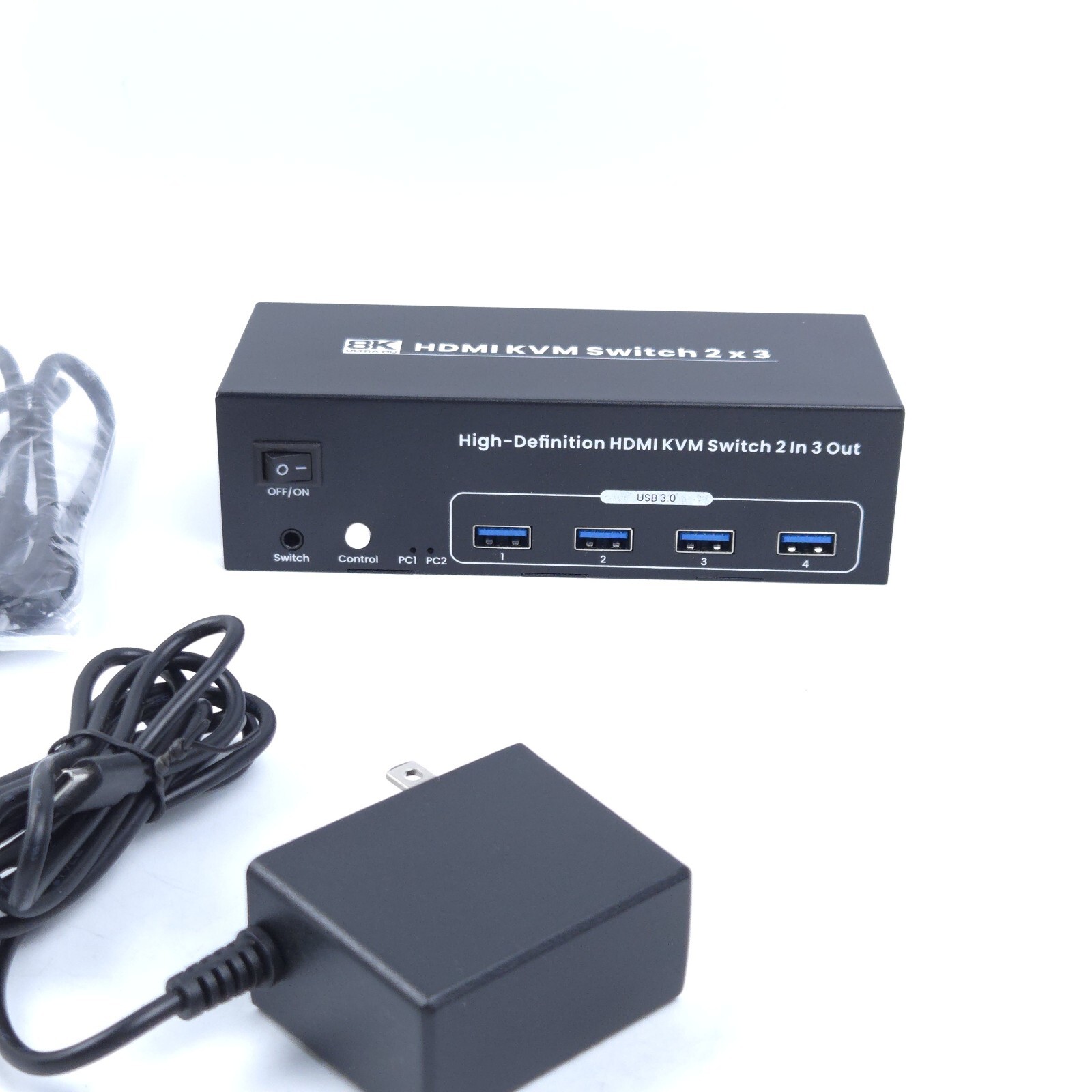 8K HDMI KVM Switch 2x3 2 In 3 Out (No Pushbutton Switch)