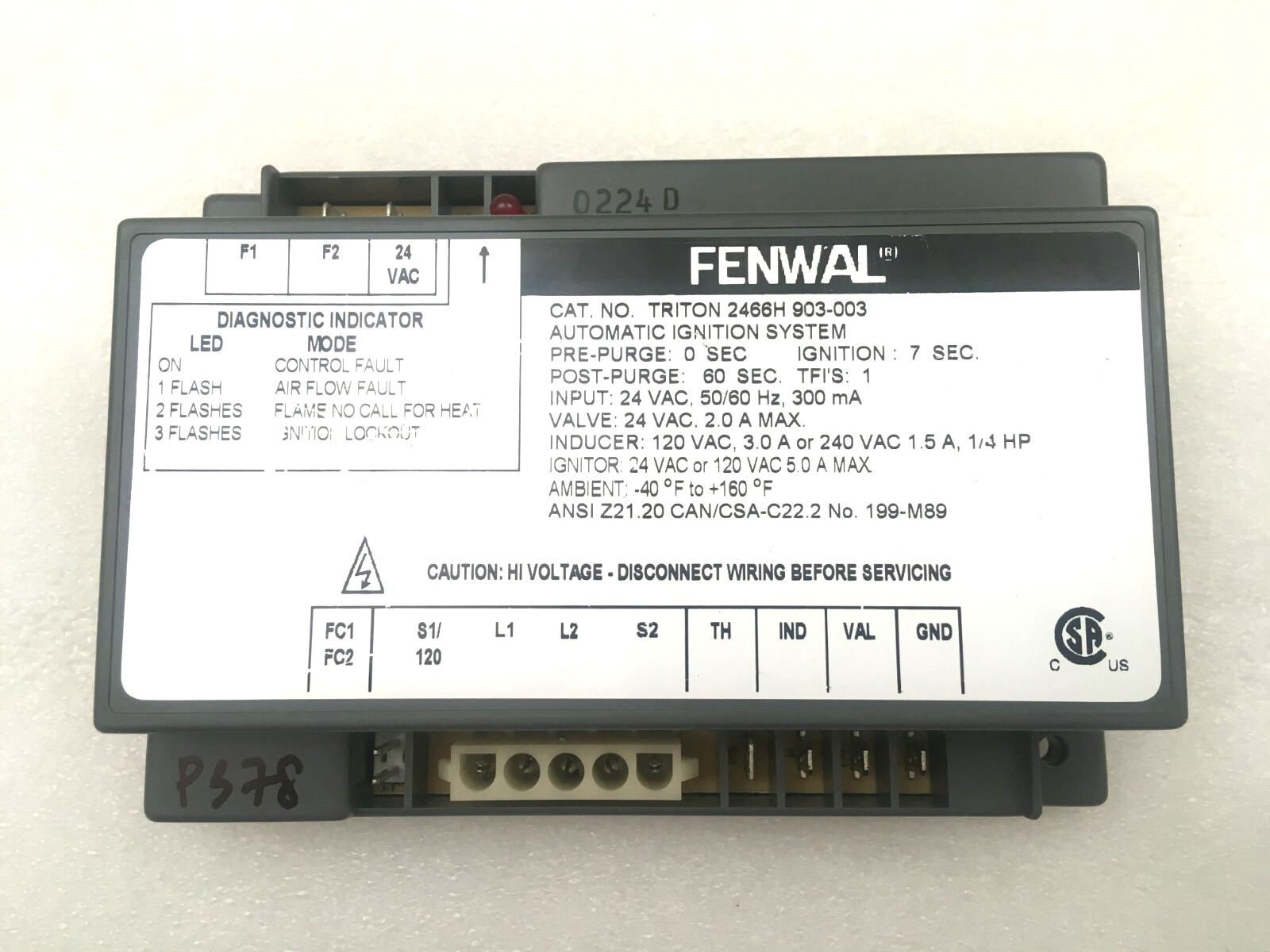 Triton Fenwall Ignition Controller Module 2466H 903-003 used  #P378