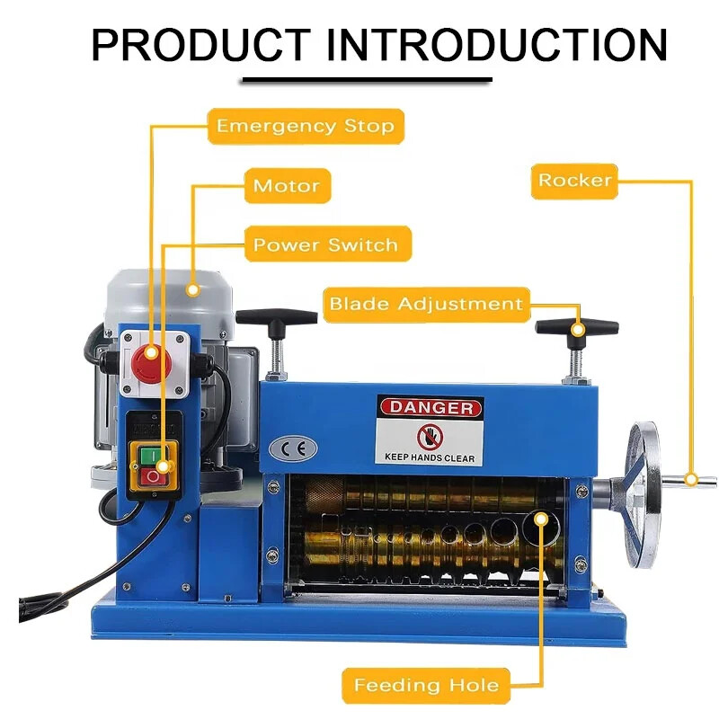 Automatic Electrical Scrap Armor Flat Coax Wire Copper Wire Stripping Machine