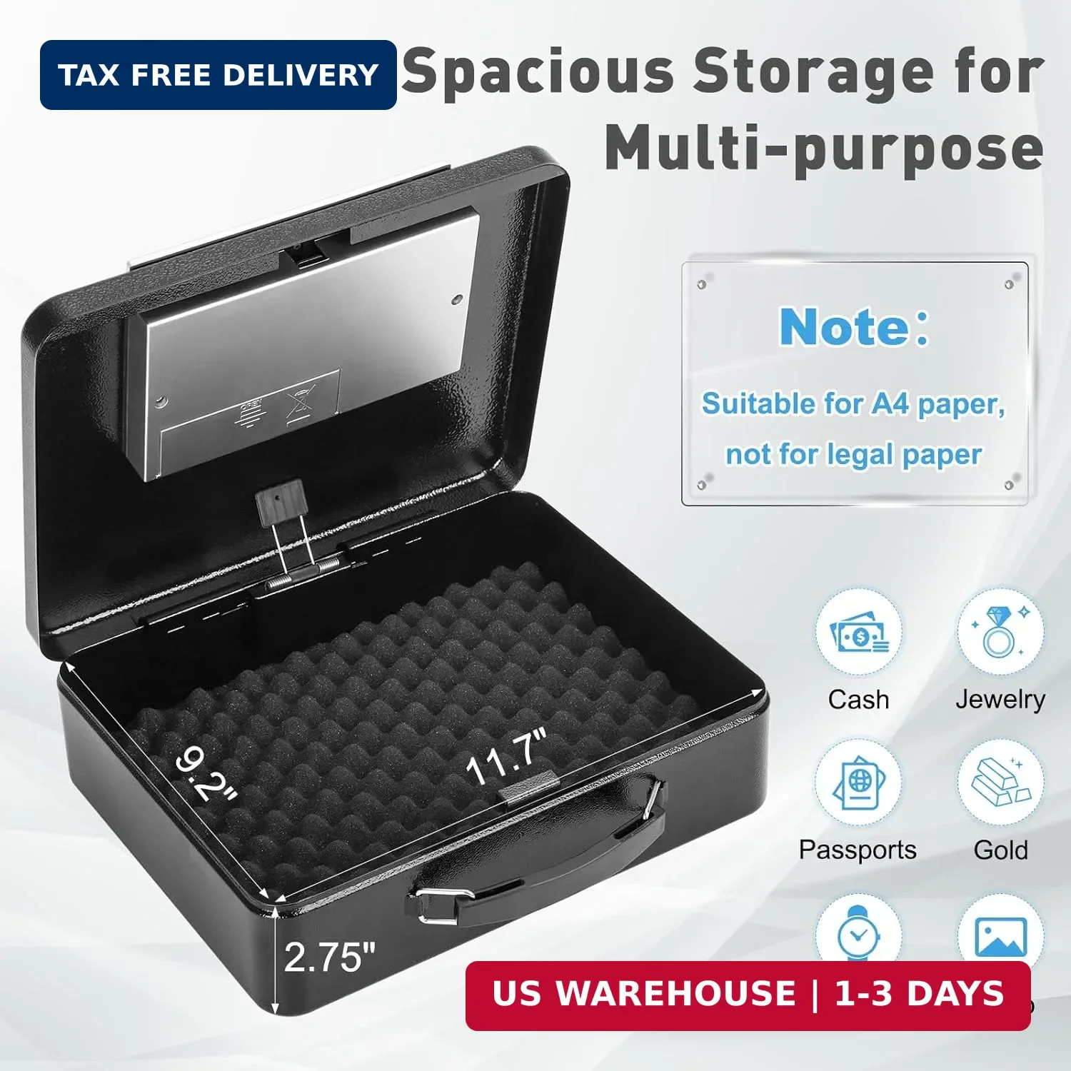 Safe Box with Digital Keypad Lock, Lock Box with Code for Personal Item