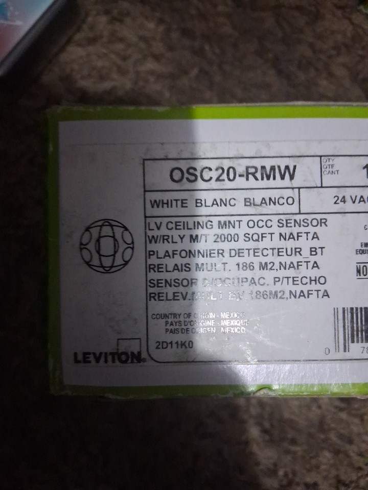 White Ceiling Occupancy Sensor for 2000 Sq Ft, OSC20-RMW, OCC Sensor, LV 360