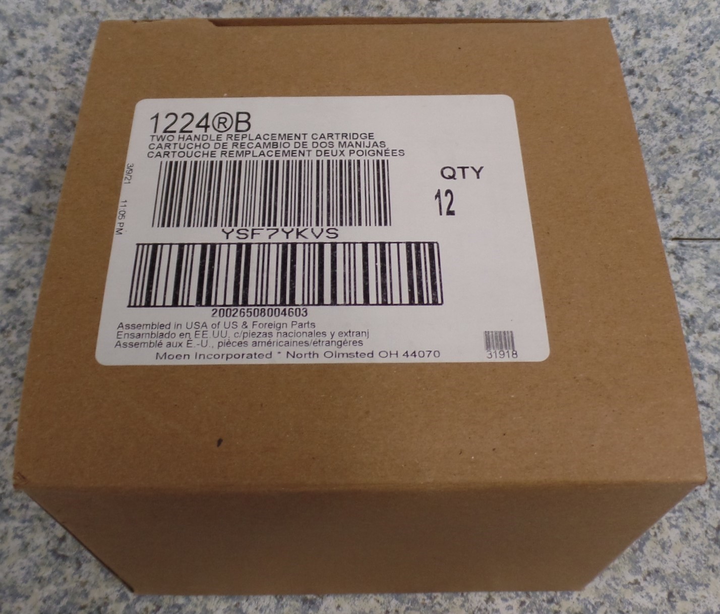 MOEN 1224B Lot of 12 GENUINE Two-Handle Faucet & Replacement Cartridge NEW
