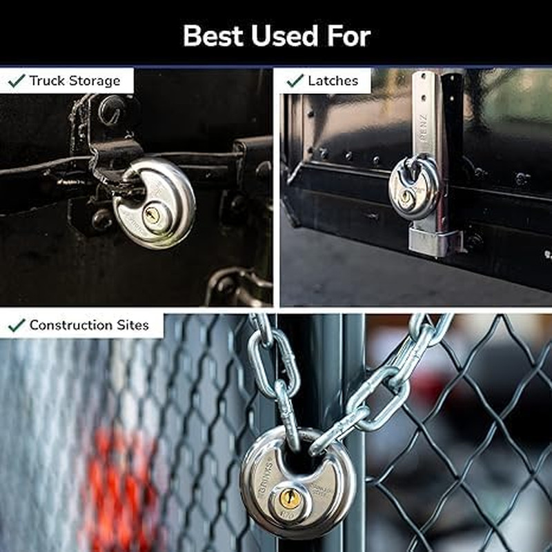 Heavy Duty Discus Plated Security Lock for Storage Shed Garage Lockers