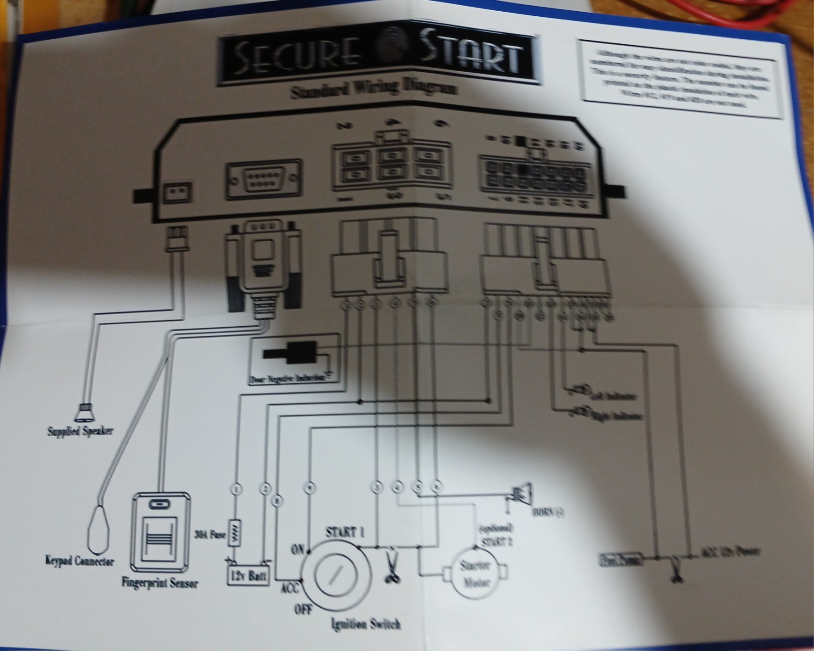Biomet Fingerprint Vehicle Alarm/start