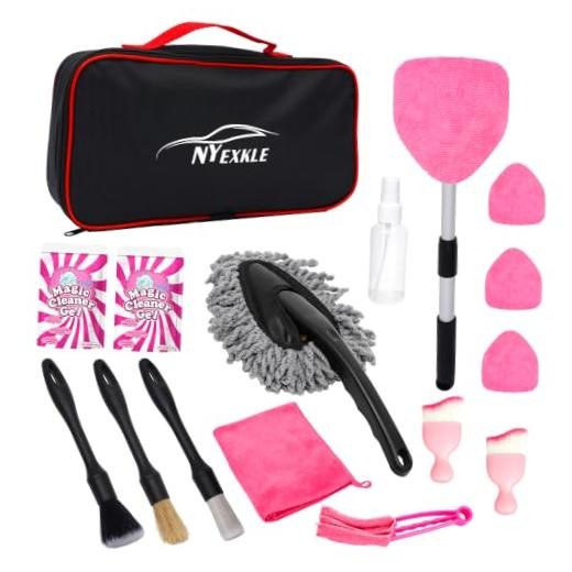 Car Interior & Glass Cleaning Kit, 16Pcs Car Detailing Kit - Car Duster