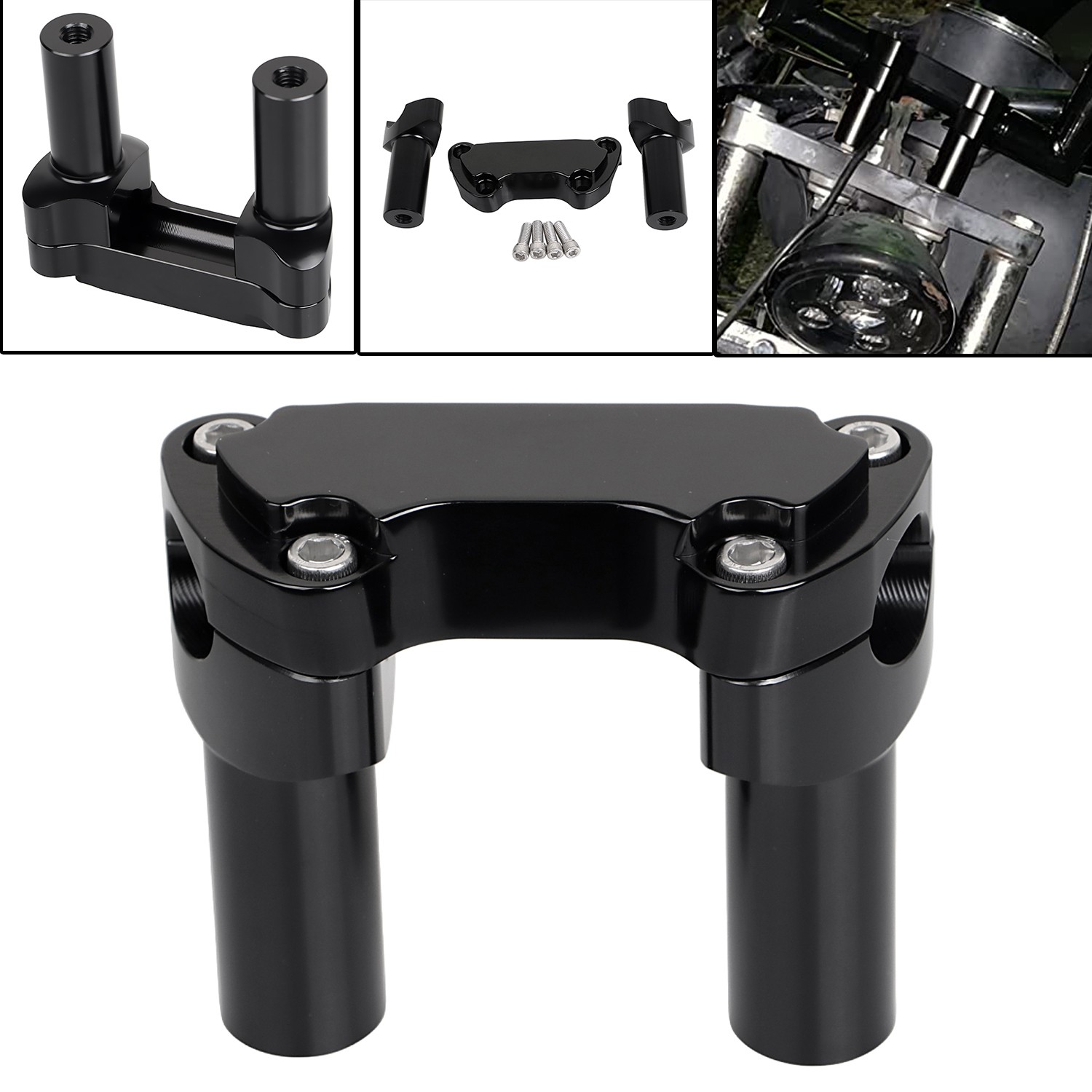 3.5" Straight Handlebar Riser Top Clamp For Harley Dyna Night Train Super Glide
