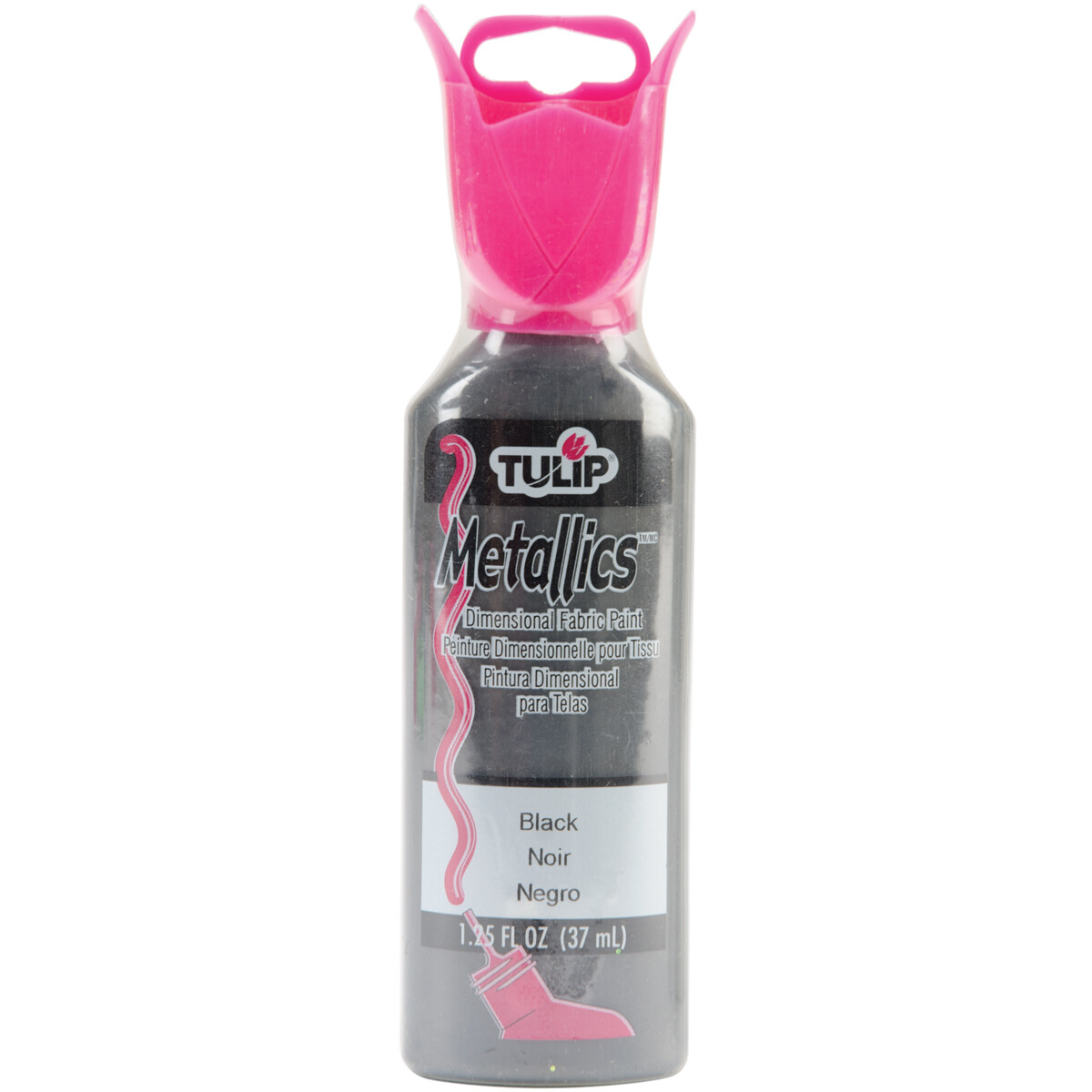 Tulip Dimensional Fabric Paint 1.25oz-Metallics - Black (Pack of 3)