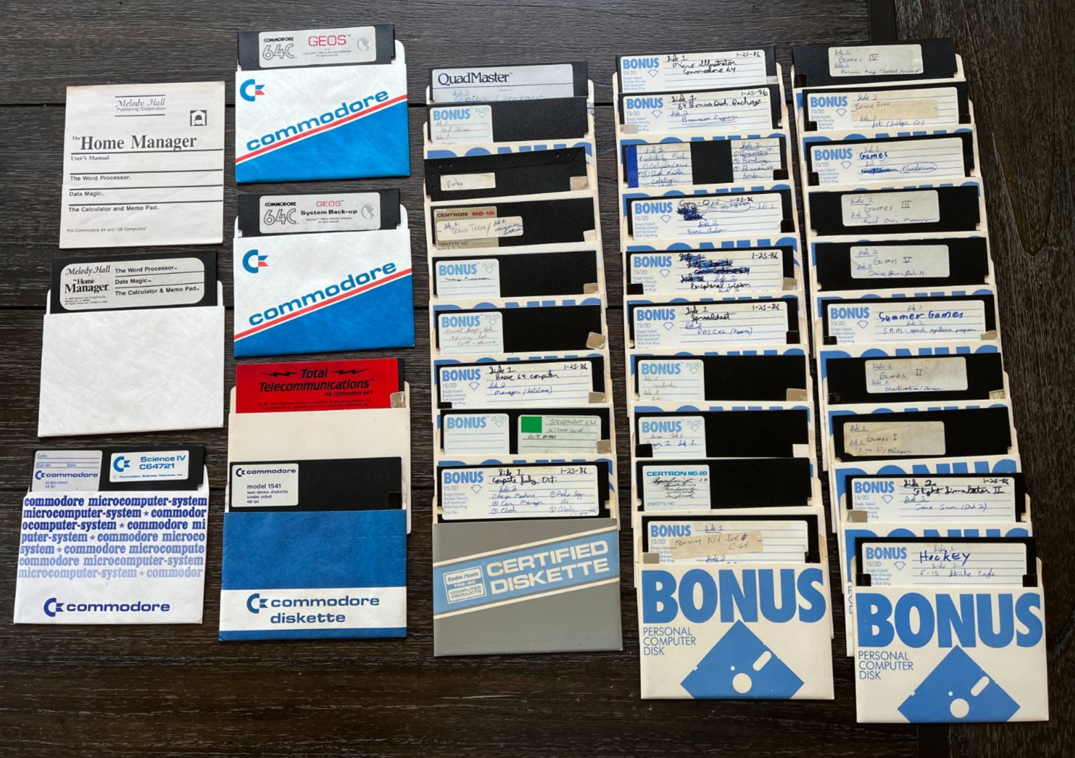 Commodore 64 Floppy Disks Geos Backup 1541 Science Game Lot UNTESTED For Blanks