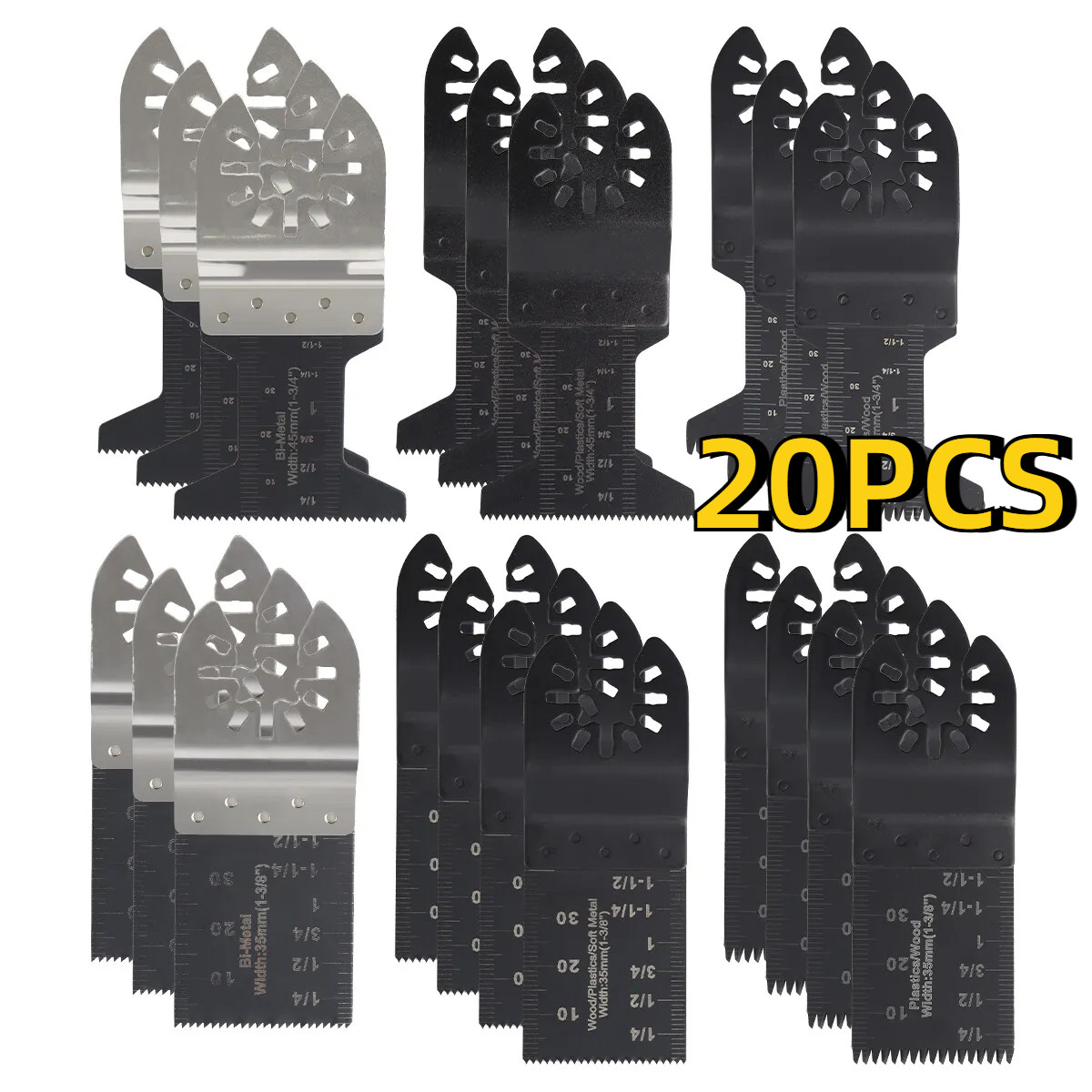 20Pcs Oscillating Multi Tool saw blades Wood Metal Cut Cutter For Dewalt Fein