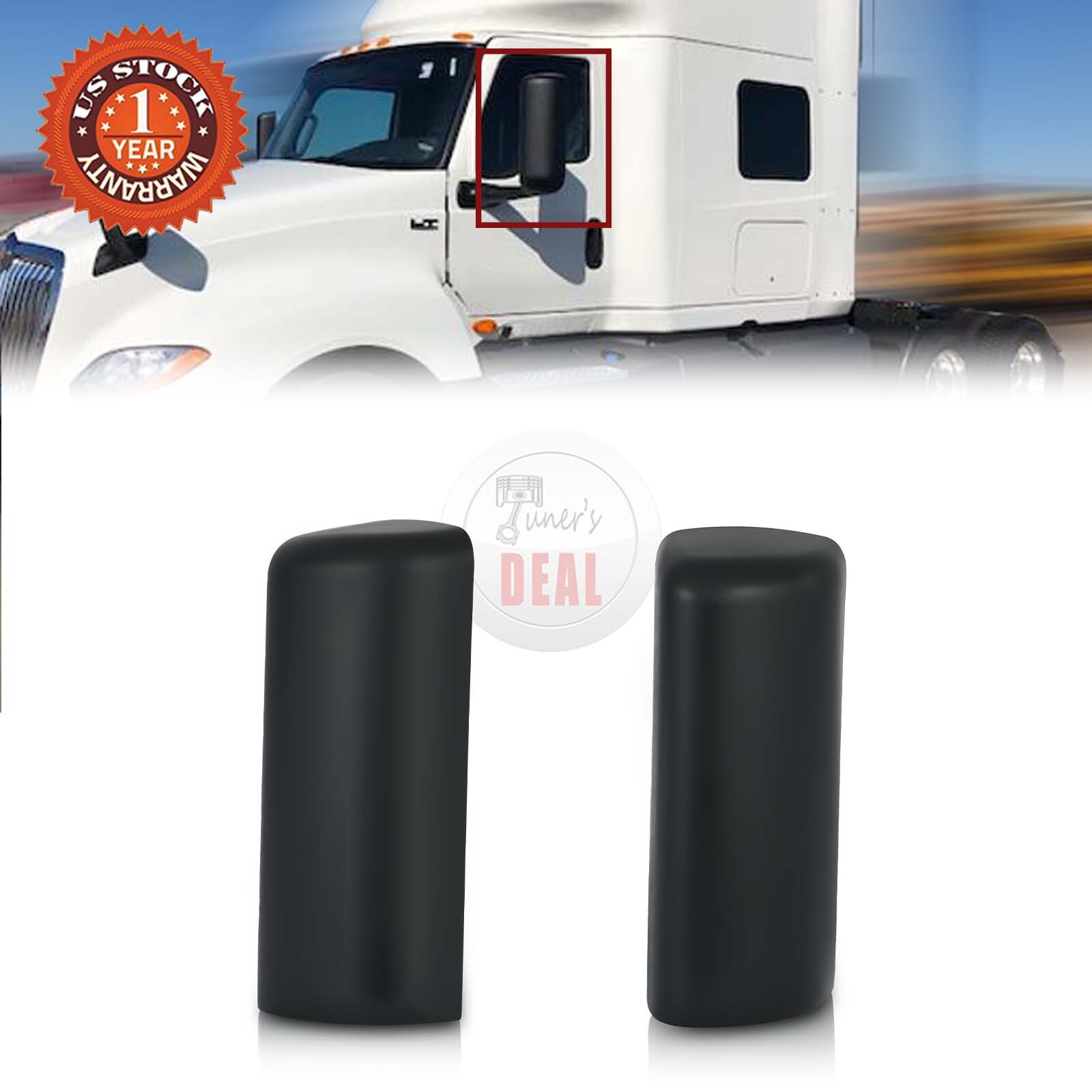For International LT625 Trucks 2017-2020 Door Mirror Covers Black LH&RH Pair
