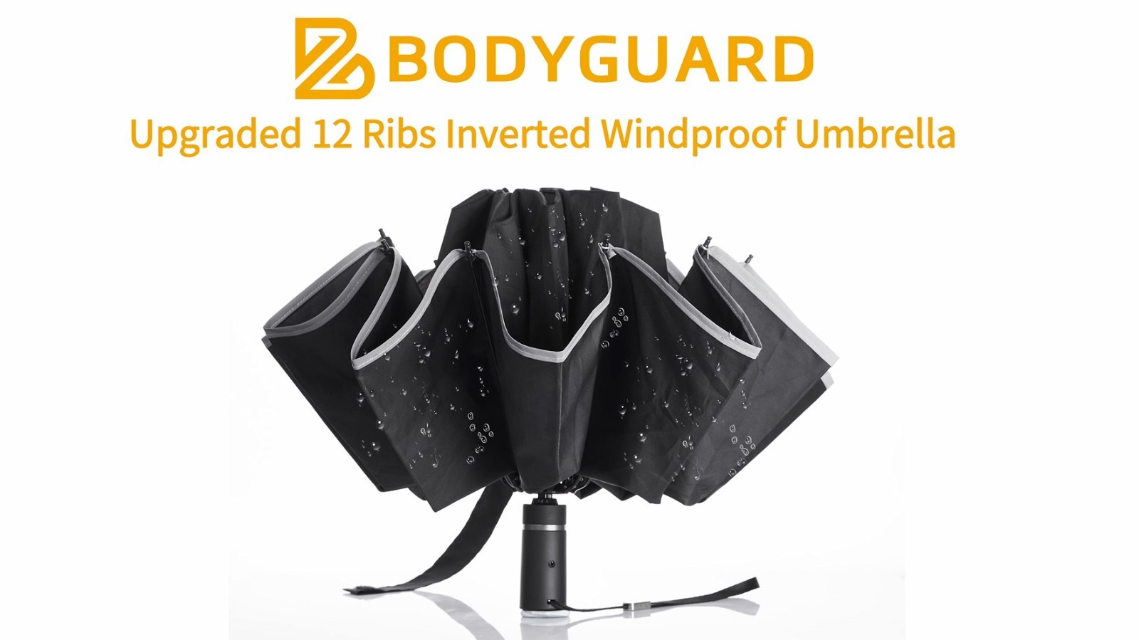 Large Windproof Inverted Umbrella - Compact Reverse Design, Teflon-Coated, Trave