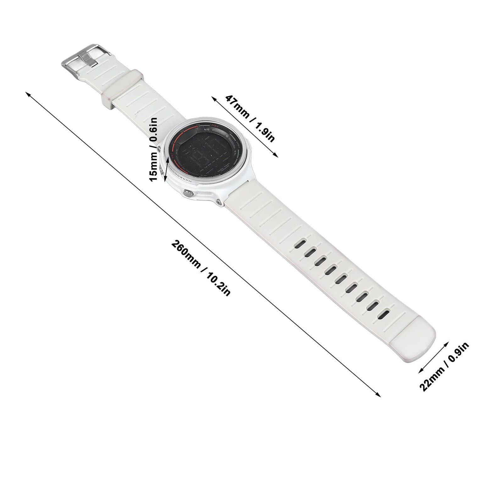 Digital Sports Watch Multifunctional Dual Time LED Luminous Countdown Timer FFW