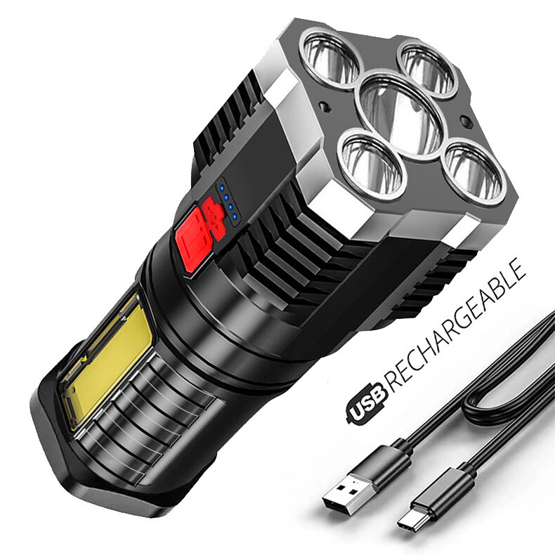 Super Bright LED Torch Flashlight USB Rechargeable Tactical Camping Outdoor Lamp