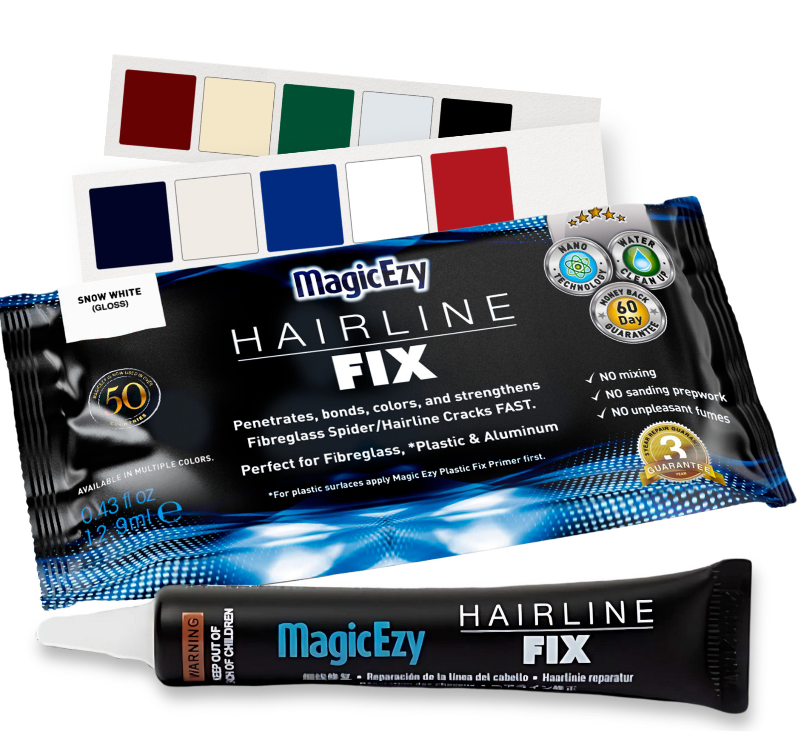 Hairline Fix (Snow White):  Stress Crack in Gelcoat Color & Touch Up - MagicEzy