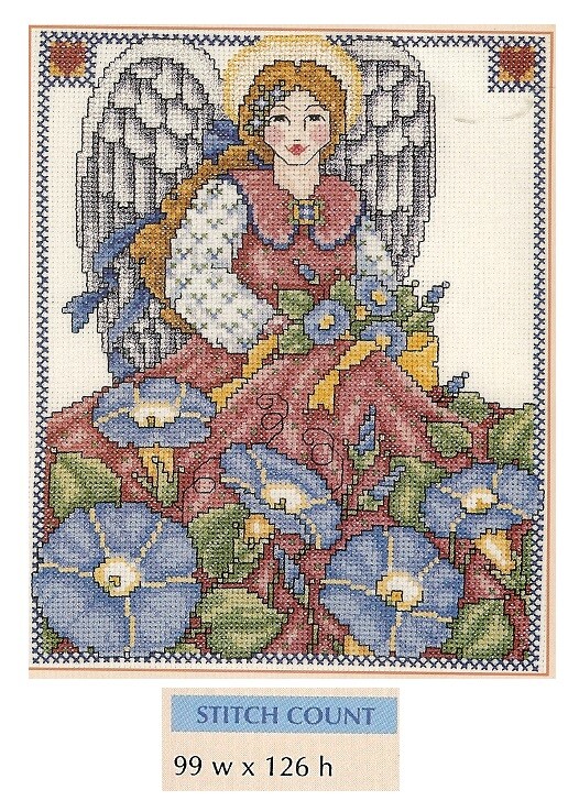 MORNING GLORY ANGEL   -  CROSS STITCH PATTERN ONLY   HM EYYY